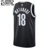 Brooklyn Nets Yuta Watanabe 18 Nike 2022-23 Icon Edition Musta Lasten Pelipaidat Swingman
